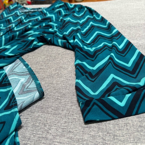 Plus size 4 Teal Black Chevron Dress Merona - Picture 8 of 9